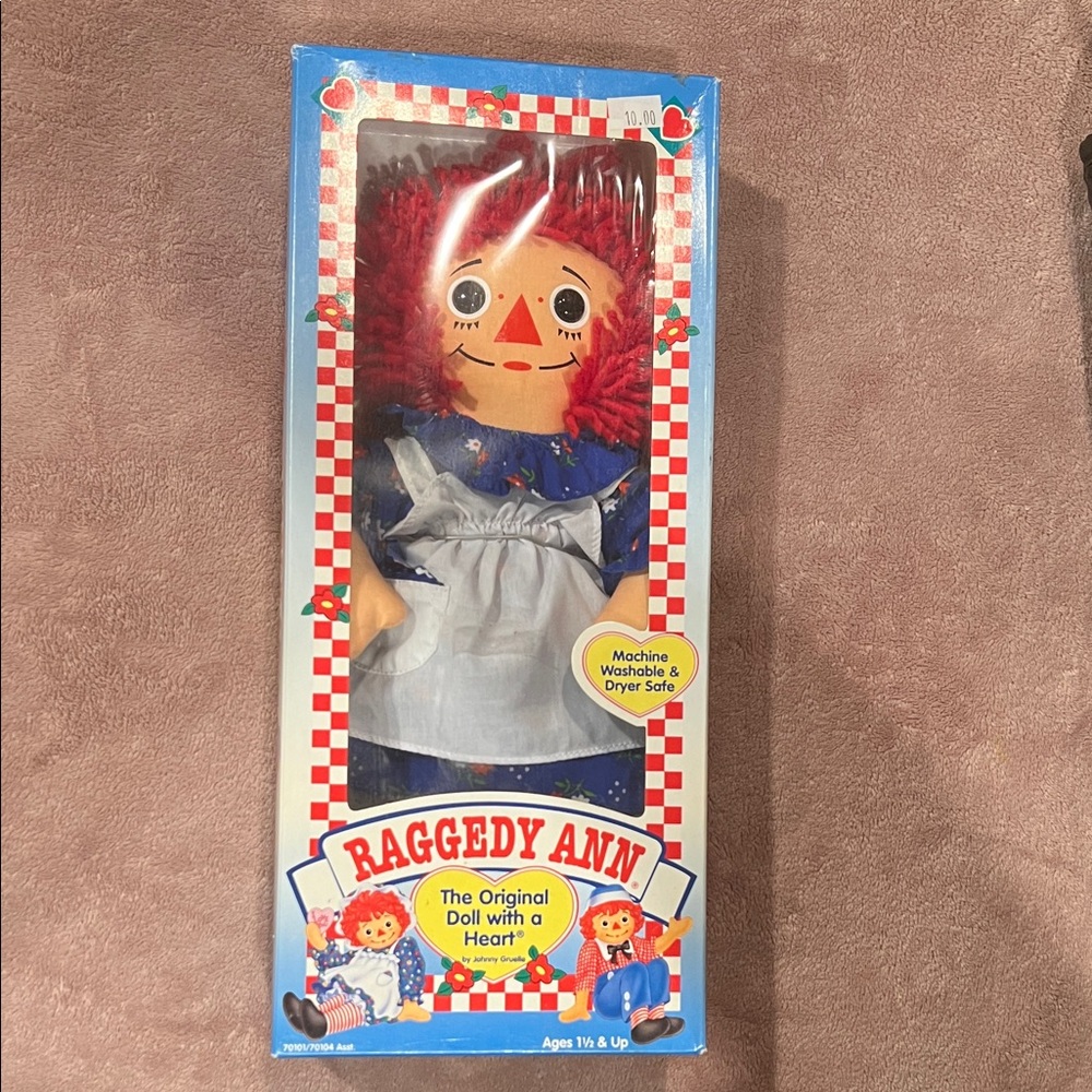 Hasbro Raggedy Ann Doll with Red Hair and Blue Dress